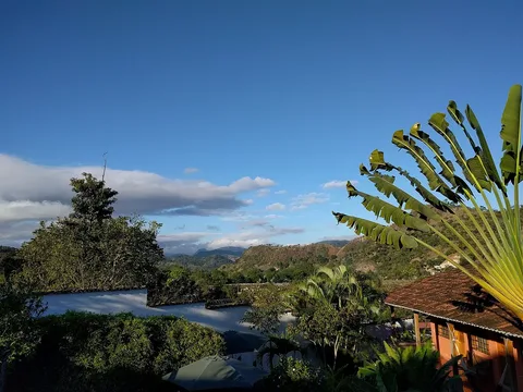 Hills and gardens viewed from Casa de Café · Copán Ruinas · Honduras