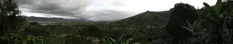 Coffee-growing landscape and Takengon seen from a hilltop in Aceh